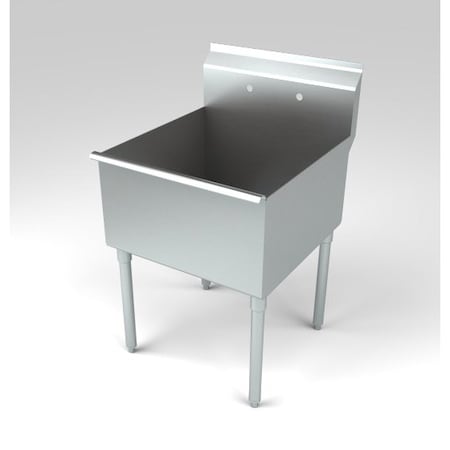 Aero Manufacturing Economy Non NSF One Compartment Sink, 21" Front-To-Back X 18" L-R Bowl 4S1-2118